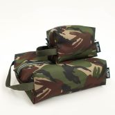 This image shows the CLOVA CAMO Wash Bag + Organiser Set on a white background